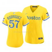 Maglia Baseball Donna Boston Red Sox Eduardo Rodriguez 2021 City Connect Replica Oro