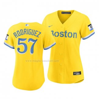 Maglia Baseball Donna Boston Red Sox Eduardo Rodriguez 2021 City Connect Replica Oro