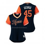 Maglia Baseball Donna Detroit Tigers Buck Farmer 2018 Llws Players Weekend George Blu