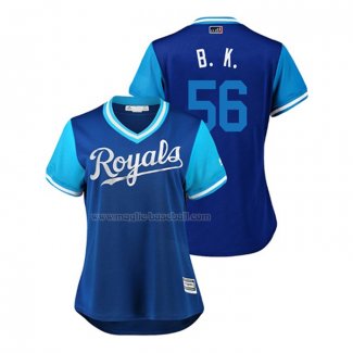 Maglia Baseball Donna Kansas City Royals Brad Keller 2018 Llws Players Weekend B. K. Blu