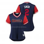 Maglia Baseball Donna Los Angeles Angels Andrelton Simmons 2018 Llws Players Weekend Simon Blu