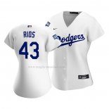 Maglia Baseball Donna Los Angeles Dodgers Edwin Rios Replica Home 2020 Bianco