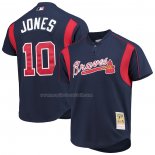 Maglia Baseball Uomo Atlanta Braves Chipper Jones Mitchell & Ness Cooperstown Collection Mesh Batting Practice Blu