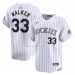 Maglia Baseball Uomo Colorado Rockies Larry Walker Home Limited Bianco