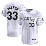 Maglia Baseball Uomo Colorado Rockies Larry Walker Home Limited Bianco