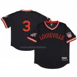 Maglia Baseball Uomo Louisville Caps 3 Rings & Crwns Mesh Replica V-neck Nero