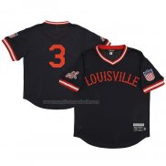 Maglia Baseball Uomo Louisville Caps 3 Rings & Crwns Mesh Replica V-neck Nero