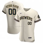 Maglia Baseball Uomo Milwaukee Brewers Pick-A-player Retired Roster Home Autentico Crema