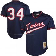 Maglia Baseball Uomo Minnesota Twins Kirby Puckett Mitchell & Ness 1985 Autentico Cooperstown Collection Mesh Batting Practice Blu