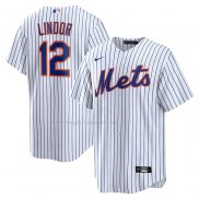 Maglia Baseball Uomo New York Mets Francisco Lindor Home Replica Bianco