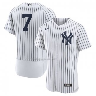 Maglia Baseball Uomo New York Yankees Mickey Mantle Home Autentico Retired Bianco