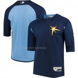Maglia Baseball Uomo Tampa Bay Rays Majestic Autentico Collection Batting Practice Blu