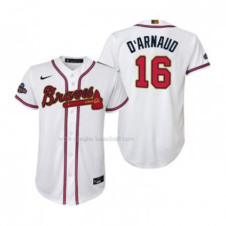 Maglia Baseball Bambino Atlanta Braves Travis D'arnaud 2022 Gold Program Replica Bianco