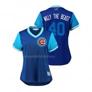 Maglia Baseball Donna Chicago Cubs Willson Contreras 2018 Llws Players Weekend Willy The Beast Blu