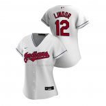 Maglia Baseball Donna Cleveland Guardians Francisco Lindor Replica Home 2020 Bianco