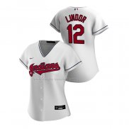 Maglia Baseball Donna Cleveland Guardians Francisco Lindor Replica Home 2020 Bianco