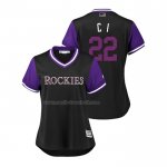 Maglia Baseball Donna Colorado Rockies Chris Iannetta 2018 Llws Players Weekend C I Nero