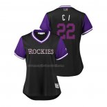 Maglia Baseball Donna Colorado Rockies Chris Iannetta 2018 Llws Players Weekend C I Nero