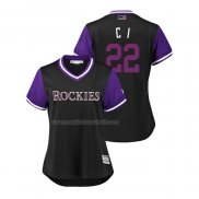 Maglia Baseball Donna Colorado Rockies Chris Iannetta 2018 Llws Players Weekend C I Nero