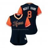 Maglia Baseball Donna Detroit Tigers Mikie Mahtook 2018 Llws Players Weekend Night Hawk Blu