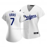 Maglia Baseball Donna Los Angeles Dodgers Julio Urias Replica Home 2020 Bianco