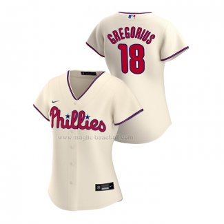 Maglia Baseball Donna Philadelphia Phillies Didi Gregorius Replica Alternato 2020 Crema