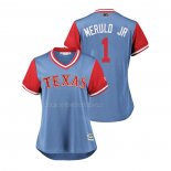 Maglia Baseball Donna Texas Rangers Elvis Andrus 2018 Llws Players Weekend Merulo JR Blu