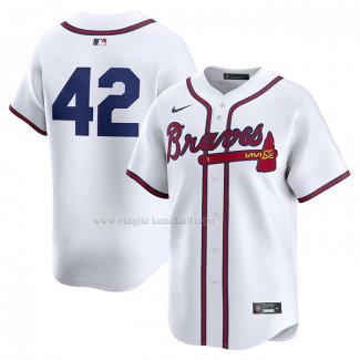 Maglia Baseball Uomo Atlanta Braves 2024 Jackie Robinson Day Home Limited Bianco
