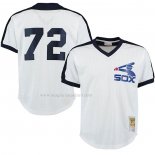 Maglia Baseball Uomo Chicago White Sox Carlton Fisk Mitchell & Ness Cooperstown Mesh Batting Practice Bianco