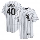 Maglia Baseball Uomo Chicago White Sox Michael Soroka Home Replica Bianco
