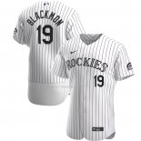 Maglia Baseball Uomo Colorado Rockies Charlie Blackmon Home Autentico Bianco