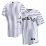 Maglia Baseball Uomo Colorado Rockies Home Blank Replica Bianco