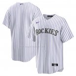 Maglia Baseball Uomo Colorado Rockies Home Blank Replica Bianco