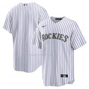 Maglia Baseball Uomo Colorado Rockies Home Blank Replica Bianco