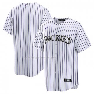 Maglia Baseball Uomo Colorado Rockies Home Blank Replica Bianco