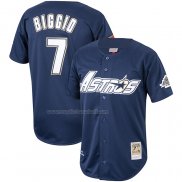 Maglia Baseball Uomo Houston Astros Craig Biggio Mitchell & Ness 1994 Cooperstown Collection Autentico Blu