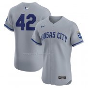 Maglia Baseball Uomo Kansas City Royals Road 2024 Jackie Robinson Day Elite Grigio