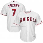 Maglia Baseball Uomo Los Angeles Angels Zack Cozart Majestic Home Cool Base Bianco