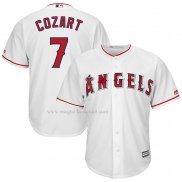 Maglia Baseball Uomo Los Angeles Angels Zack Cozart Majestic Home Cool Base Bianco
