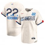 Maglia Baseball Uomo Los Angeles Dodgers Clayton Kershaw 2024 City Connect Limited Crema