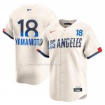 Maglia Baseball Uomo Los Angeles Dodgers Yoshinobu Yamamoto 2024 City Connect Limited Crema