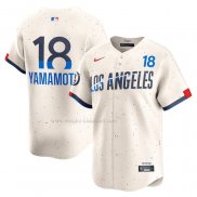 Maglia Baseball Uomo Los Angeles Dodgers Yoshinobu Yamamoto 2024 City Connect Limited Crema