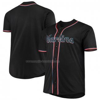Maglia Baseball Uomo Miami Marlins Majestic Big & Tall Alternato Replica Nero