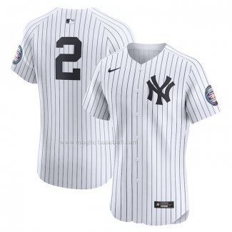 Maglia Baseball Uomo New York Yankees Derek Jeter Home Elite Bianco