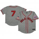 Maglia Baseball Uomo Philadelphia Stars 7 Rings & Crwns Mesh Button Down Replica Grigio