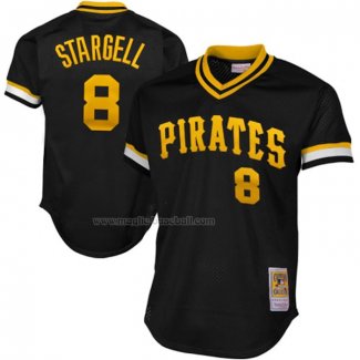 Maglia Baseball Uomo Pittsburgh Pirates Willie Stargell Mitchell & Ness 1982 Autentico Cooperstown Collection Mesh Batting Practice Nero