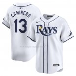 Maglia Baseball Uomo Tampa Bay Rays Junior Caminero Home Limited Bianco