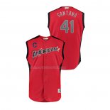 Maglia Baseball Bambino All Star 2019 Cleveland Indians Carlos Santana Player American League Rosso
