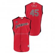 Maglia Baseball Bambino All Star 2019 Houston Astros Gerrit Cole Player American League Rosso