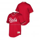 Maglia Baseball Bambino Cincinnati Reds Cooperstown Collection Mesh Wordmark V-neck Rosso